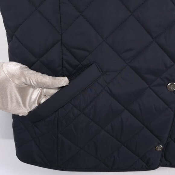 NWT LAUREN RALPH LAUREN Women’s Crest-Patch Diamond Quilted Vest Dark Navy LARGE - Picture 10 of 14